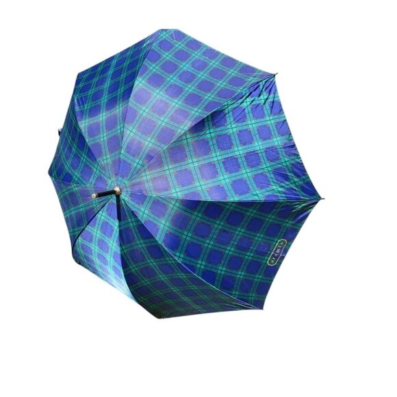 Aramis Tartan Plaid Umbrella Scottie Dog's Head Handle Scottish Terrier Blue - Picture 3 of 16